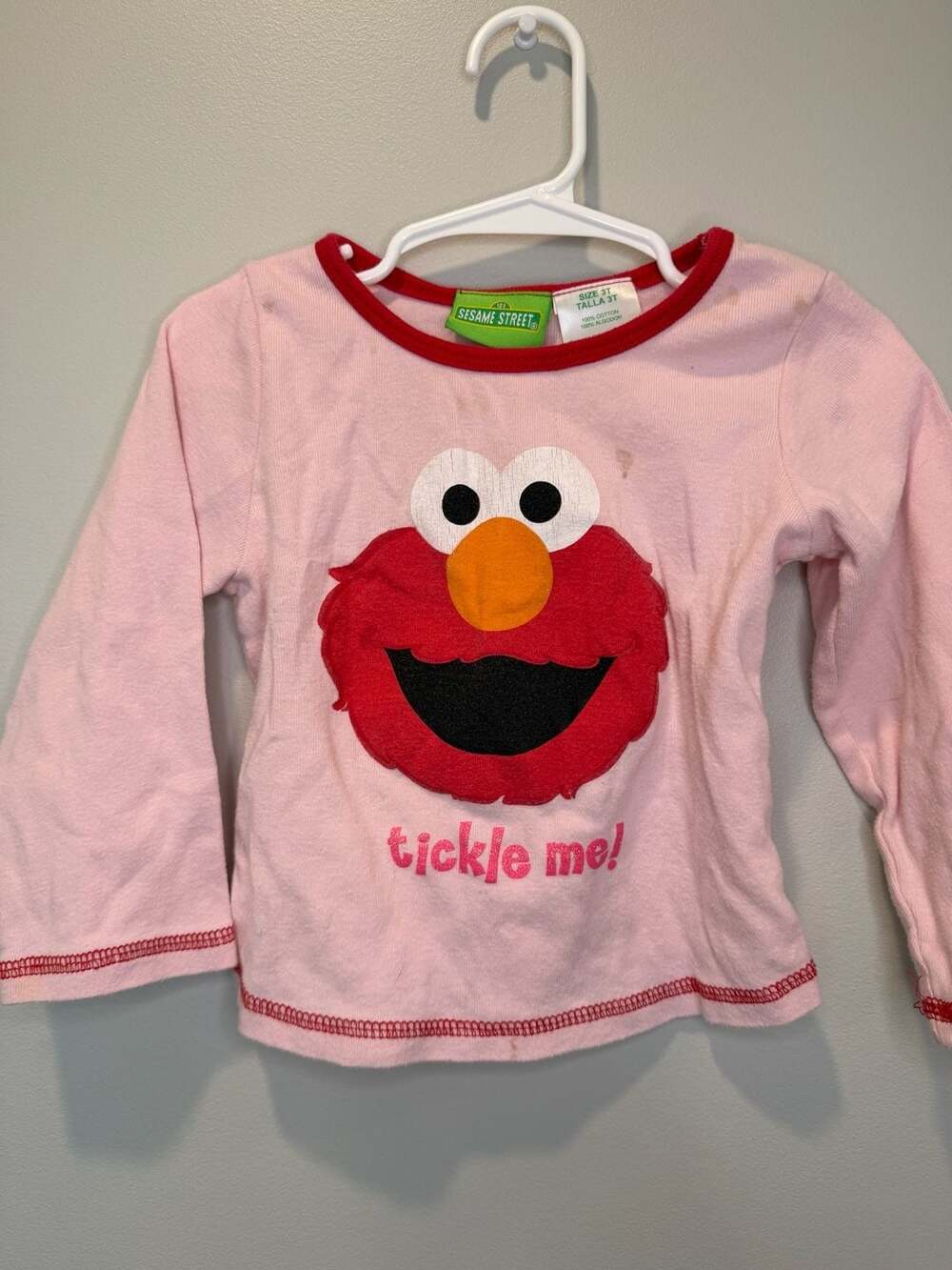 Sesame Street Elmo Long Sleeve T-Shirt Size 3T Pink